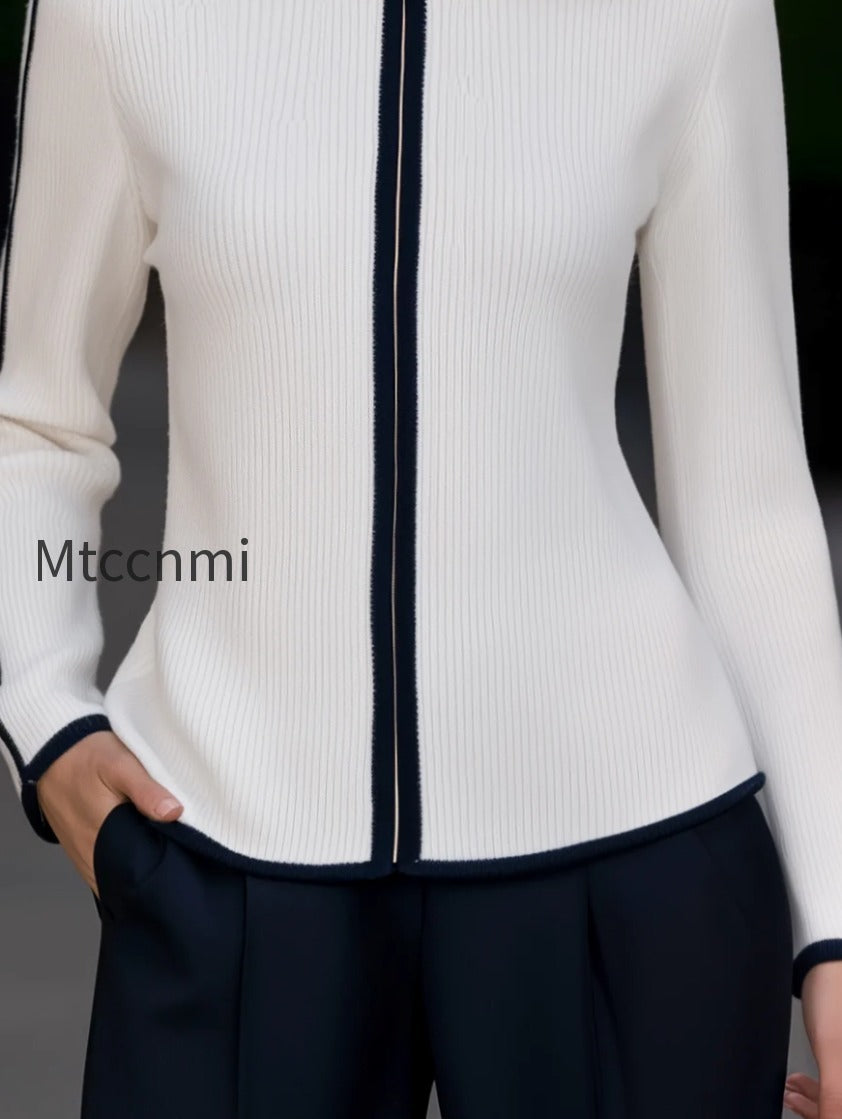 contrast-trim-ribbed-knit-zip-up-cardigan-jacket