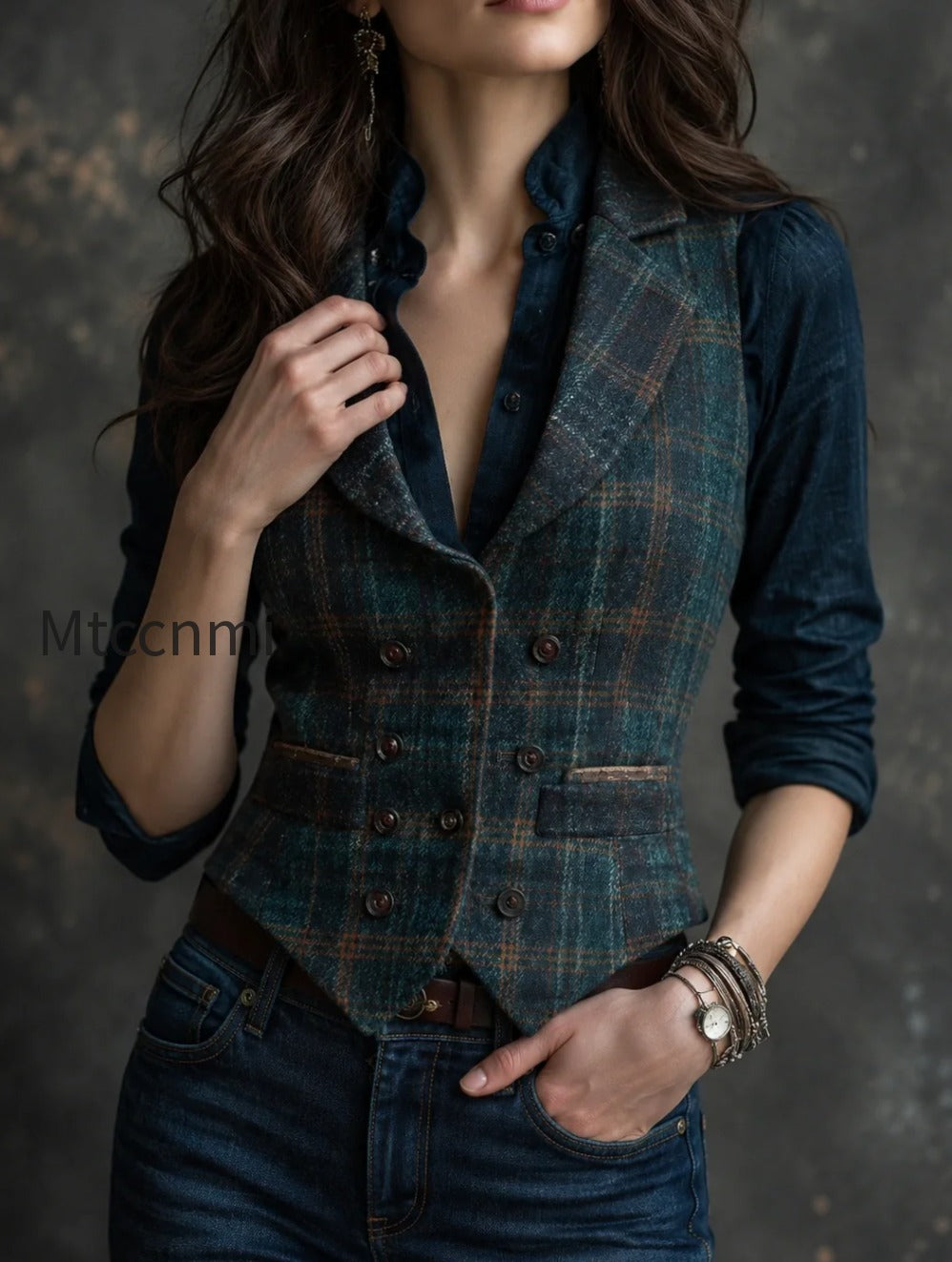 retro-lapel-plaid-wool-vest