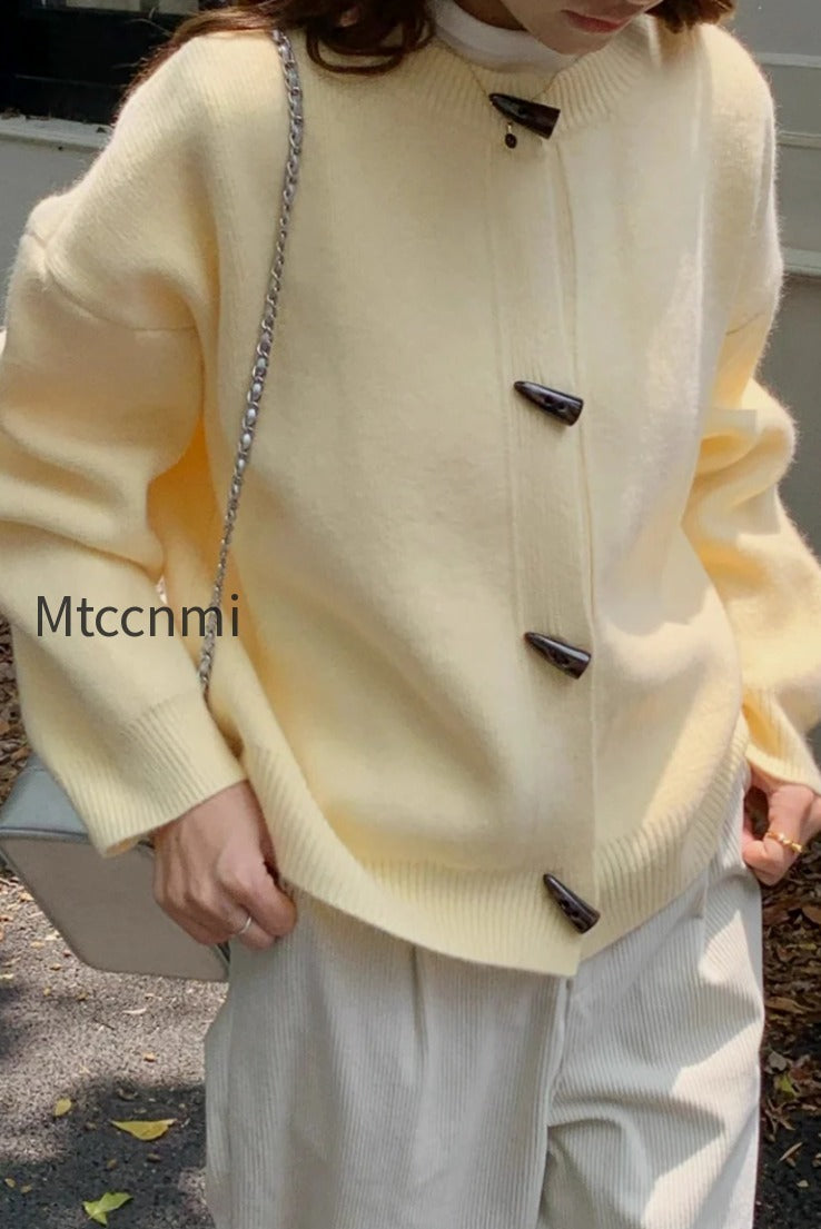 toggle-button-round-neck-cardigan