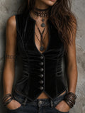 vintage-round-v-neck-velvet-vest
