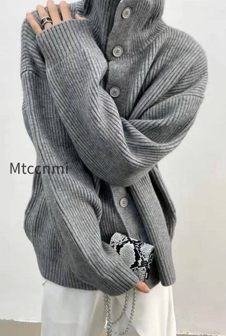 ribbed-single-breasted-cardigan