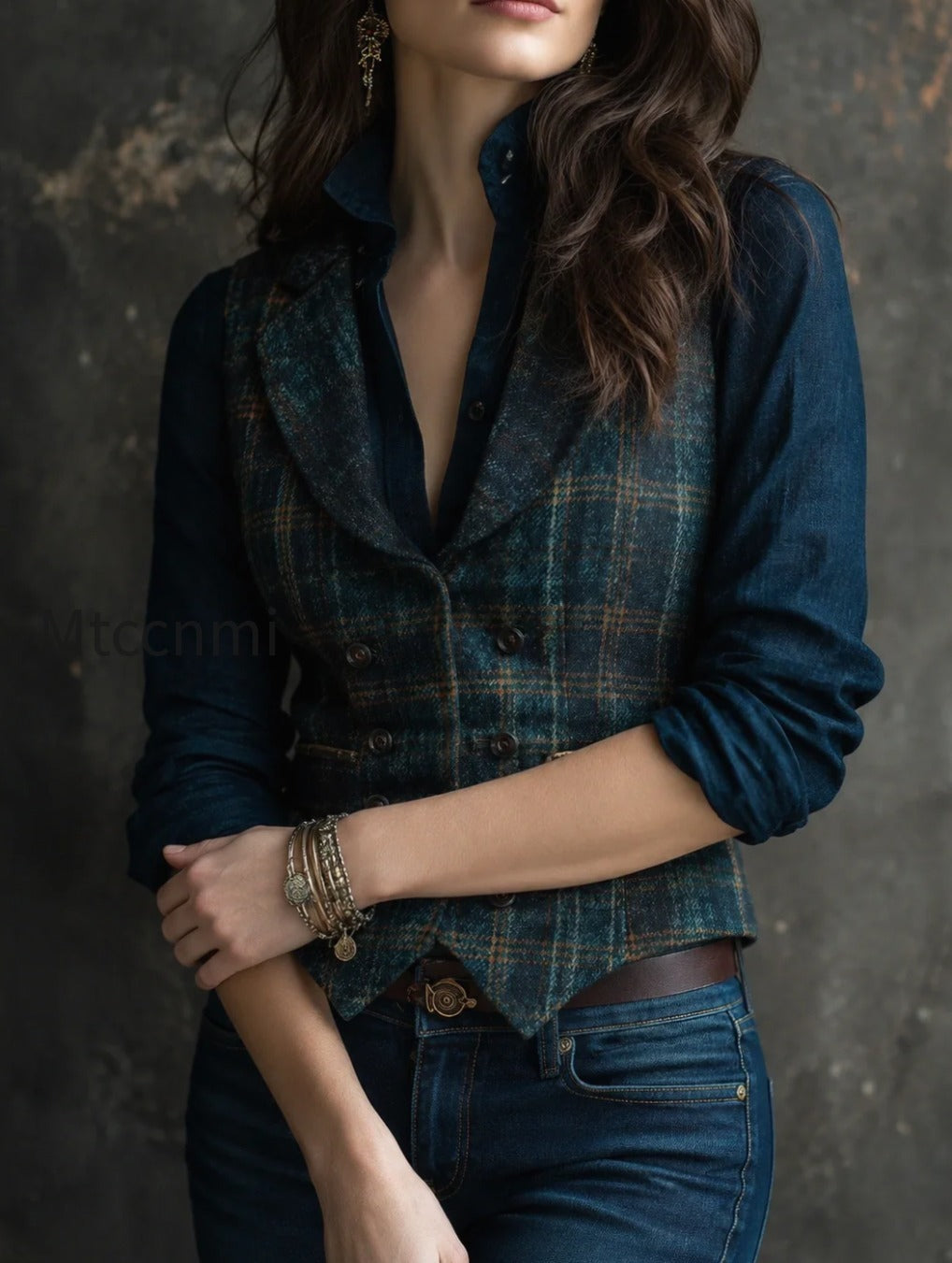 retro-lapel-plaid-wool-vest