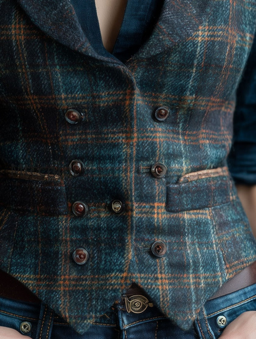 retro-lapel-plaid-wool-vest