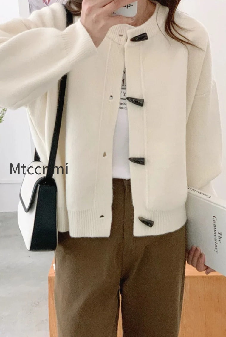 toggle-button-round-neck-cardigan