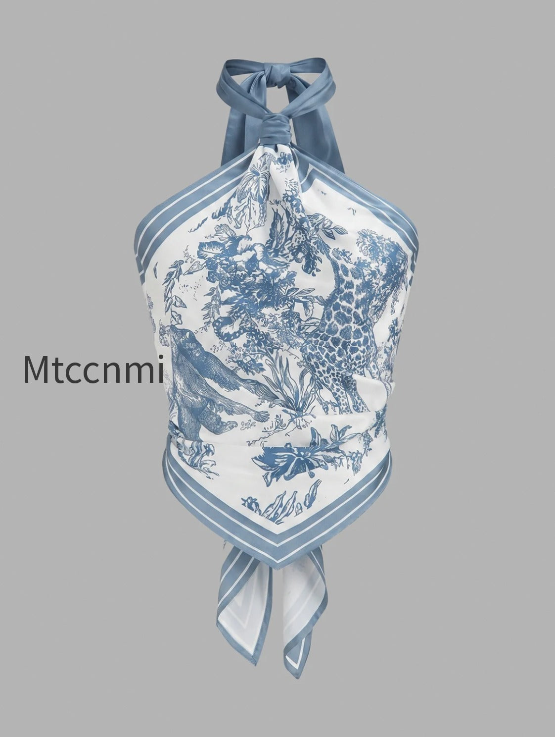 porcelain-print-scarf-style-halter-blouse