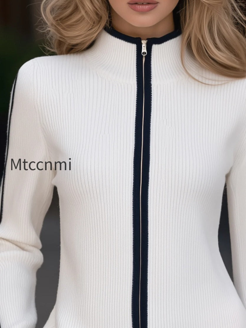 contrast-trim-ribbed-knit-zip-up-cardigan-jacket