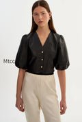 franka-balloon-sleeve-leather-blouse
