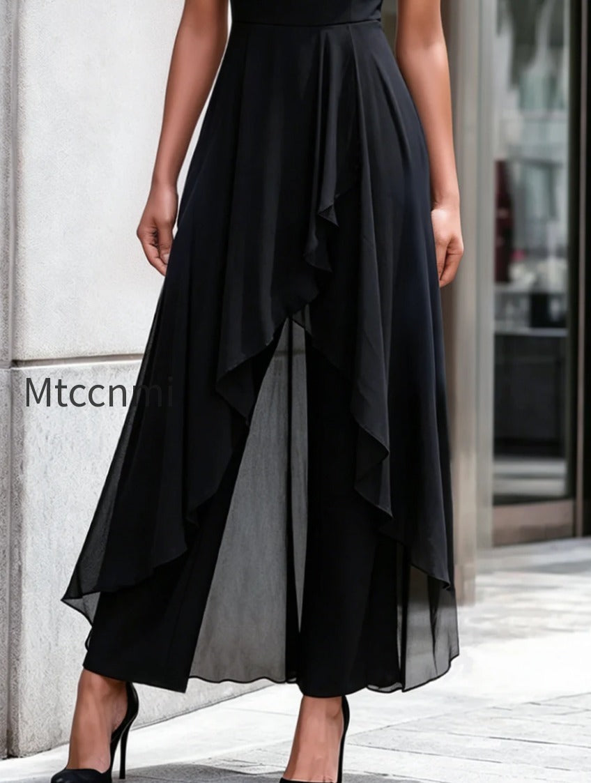 sleeveless-layered-chiffon-overlay-jumpsuit