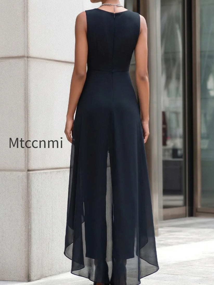 sleeveless-layered-chiffon-overlay-jumpsuit