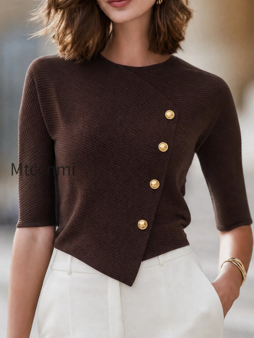 asymmetric-button-accent-ribbed-knit-top